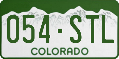 CO license plate 054STL