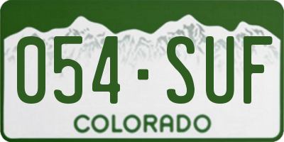 CO license plate 054SUF