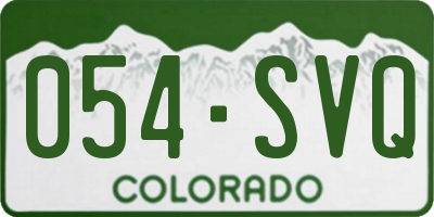 CO license plate 054SVQ