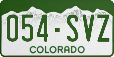 CO license plate 054SVZ