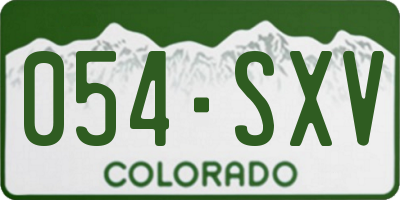 CO license plate 054SXV