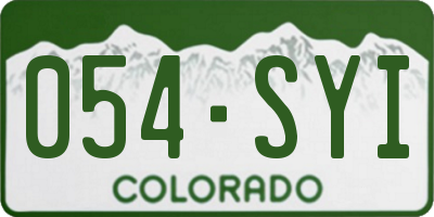 CO license plate 054SYI