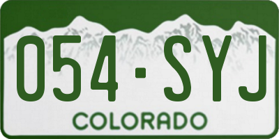 CO license plate 054SYJ