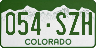 CO license plate 054SZH
