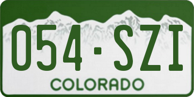 CO license plate 054SZI