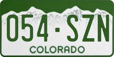 CO license plate 054SZN