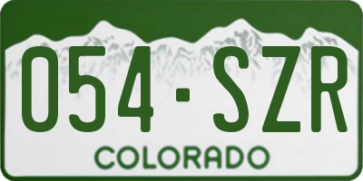 CO license plate 054SZR