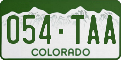 CO license plate 054TAA
