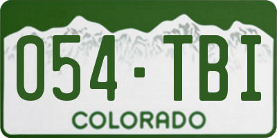 CO license plate 054TBI