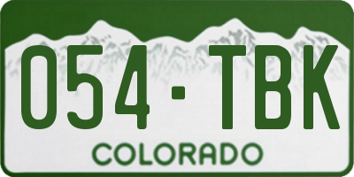 CO license plate 054TBK