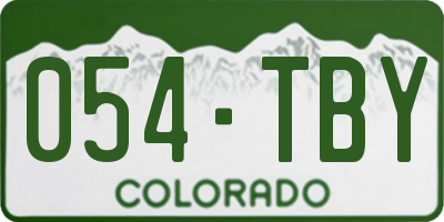 CO license plate 054TBY