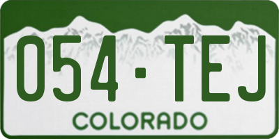 CO license plate 054TEJ