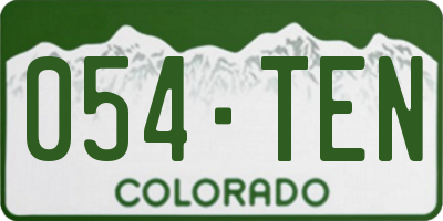 CO license plate 054TEN