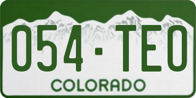 CO license plate 054TEO
