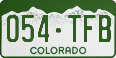 CO license plate 054TFB