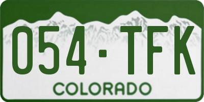 CO license plate 054TFK