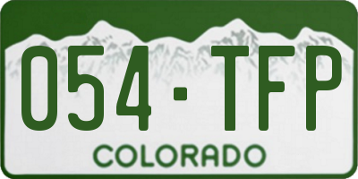 CO license plate 054TFP
