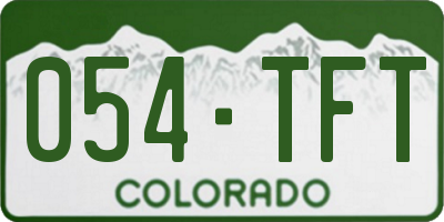 CO license plate 054TFT