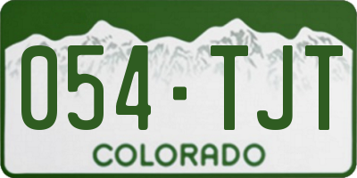 CO license plate 054TJT