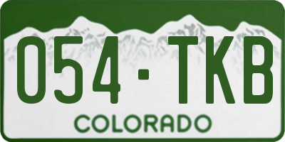 CO license plate 054TKB