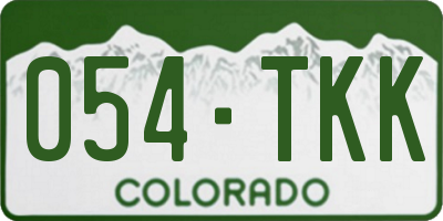 CO license plate 054TKK