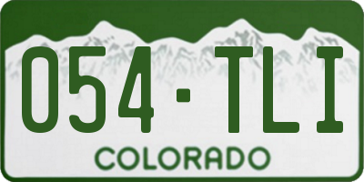 CO license plate 054TLI