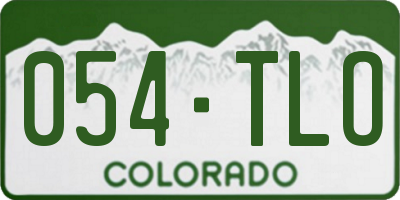 CO license plate 054TLO