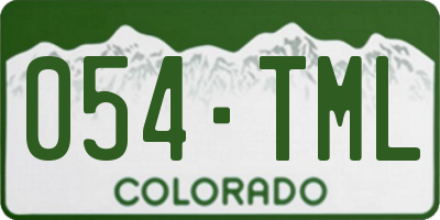 CO license plate 054TML