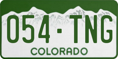 CO license plate 054TNG
