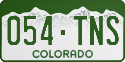 CO license plate 054TNS