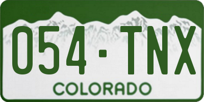 CO license plate 054TNX