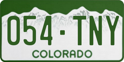 CO license plate 054TNY