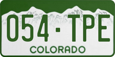 CO license plate 054TPE