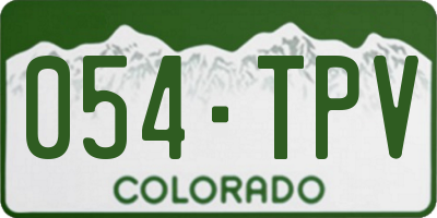 CO license plate 054TPV