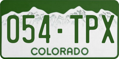 CO license plate 054TPX
