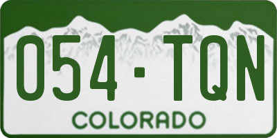 CO license plate 054TQN