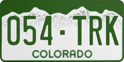 CO license plate 054TRK