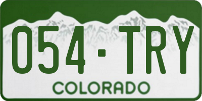 CO license plate 054TRY