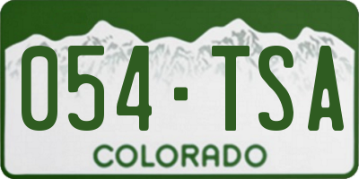 CO license plate 054TSA