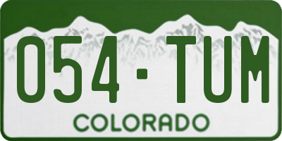 CO license plate 054TUM