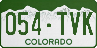 CO license plate 054TVK