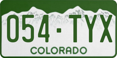 CO license plate 054TYX