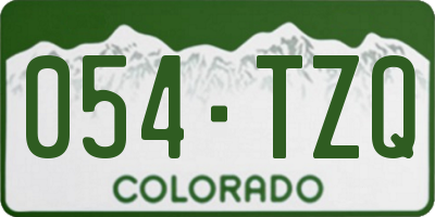 CO license plate 054TZQ