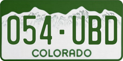 CO license plate 054UBD