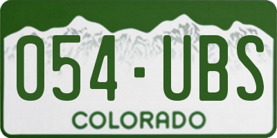 CO license plate 054UBS