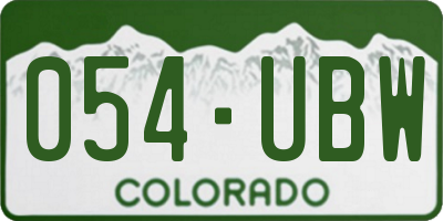 CO license plate 054UBW