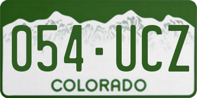 CO license plate 054UCZ