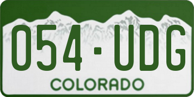 CO license plate 054UDG