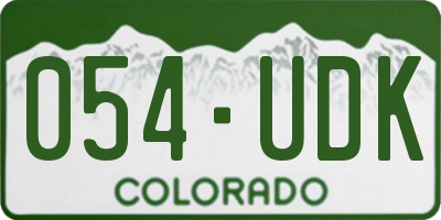 CO license plate 054UDK