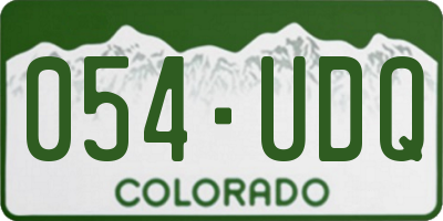 CO license plate 054UDQ